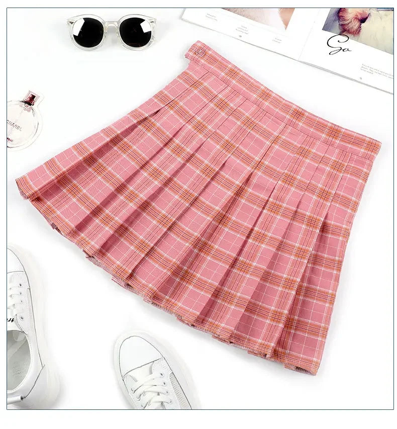 Women Pleat Skirt Preppy Style Plaid 0Mini Cute Japanese School Uniforms Ladies-Dollar Bargains Online Shopping Australia