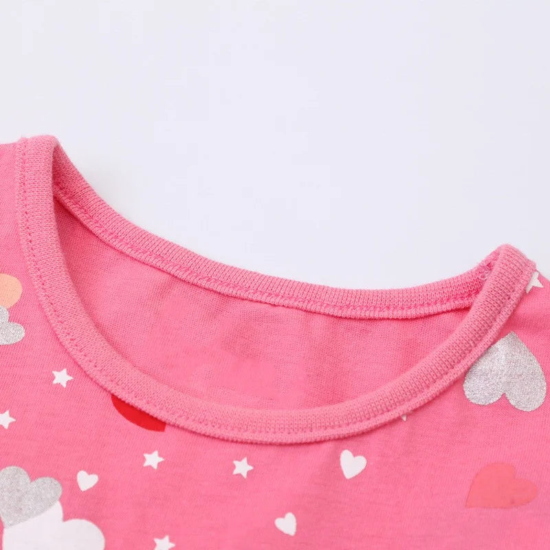 Hearts Print Girls Dresses Summer Sleeveless Princess Baby Party Dress Clothing Kids Costume Cartoon Frocks-Dollar Bargains Online Shopping Australia