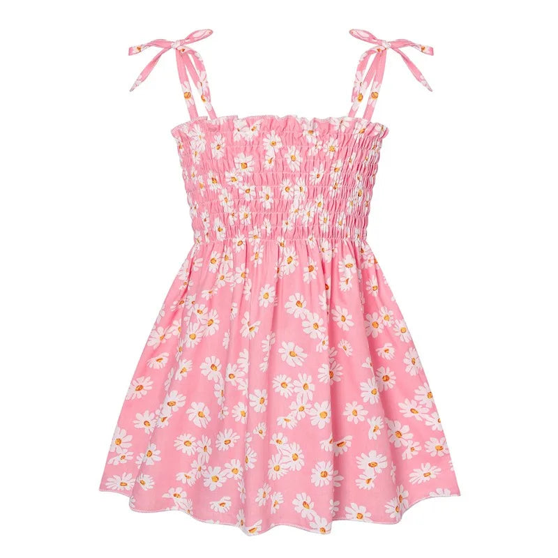 Summer Girl Dresses Kids Sweet Versatile Little Daisy Halter Dress Toddler Sleeveless Sling Cotton Soft Outing Casual Dress-Dollar Bargains Online Shopping Australia