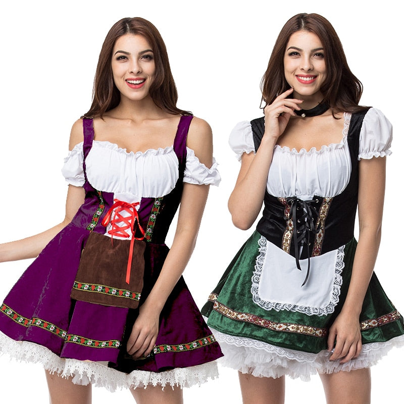 Halloween Party Dress Women Oktoberfest Costume Germany Bavarian Dirndl Beer Maid Fancy Tunic Dress Stage Costume-Dollar Bargains Online Shopping Australia