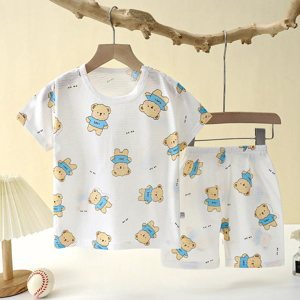 Baby Children Clothes Set Cute Cartoon Short Sleeve Home Pajama Set Sleepwear Soft Breathable-Dollar Bargains Online Shopping Australia