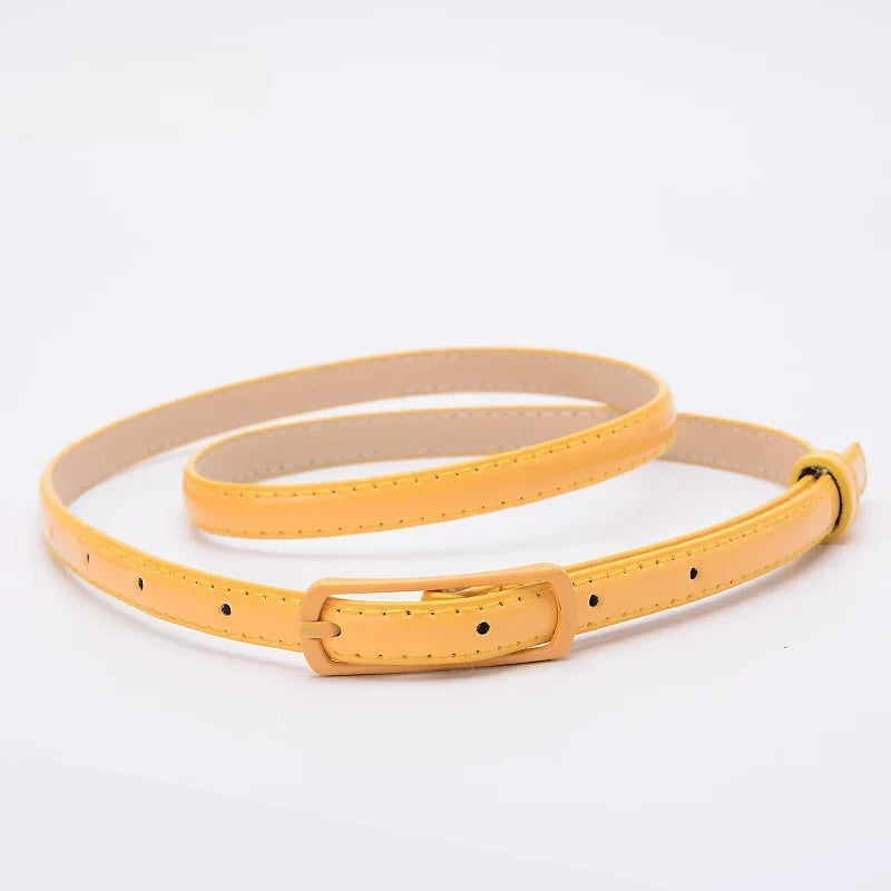 Children Candy Color Belts 1.2cm Super-thin PU Belts Simple Solid Color Lightweight Belts Summer Apparel Accessories-Dollar Bargains Online Shopping Australia