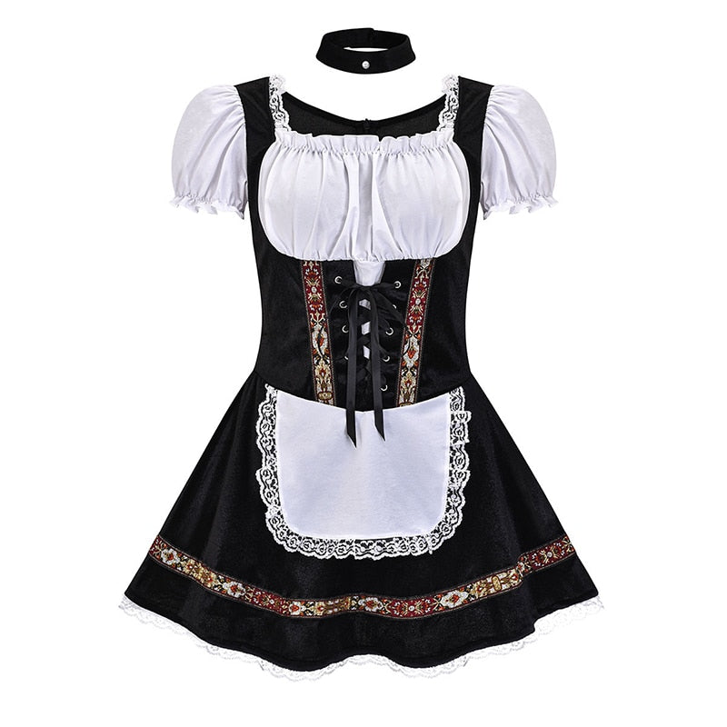 Halloween Party Dress Women Oktoberfest Costume Germany Bavarian Dirndl Beer Maid Fancy Tunic Dress Stage Costume-Dollar Bargains Online Shopping Australia