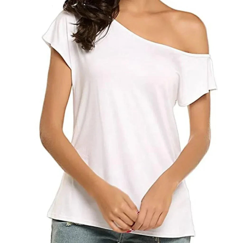 Fashion Women's tshirt Slim Casual Off Shoulder Short Sleeve T Shirts Summer Tops Tee Shirt Women Clothes-Dollar Bargains Online Shopping Australia