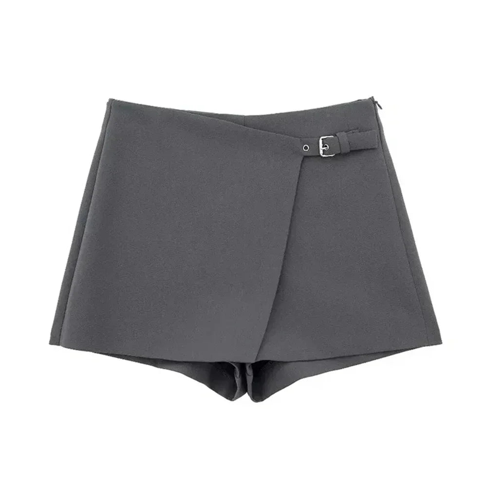 Asymmetric Shorts Skirts Women High Waist Side Zipper Female Skort Fashion-Dollar Bargains Online Shopping Australia