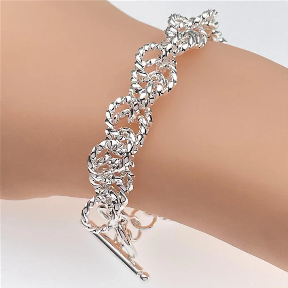 Silver Bracelet Elegant Chain High Quality Jewelry For Men Women Christmas Gifts-Dollar Bargains Online Shopping Australia