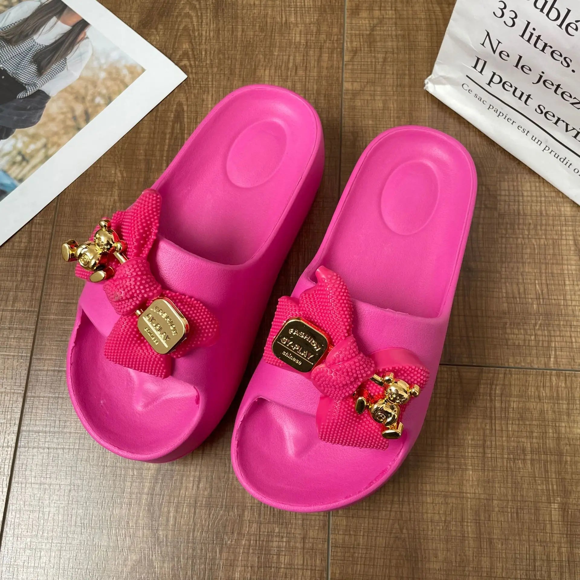 Women Chunky Platform Sandals Casual Anti-slip Slides Summer Wedge Slippers Woman Fashion EVA Outdoor Beach Slippers Flip Flops-Dollar Bargains Online Shopping Australia