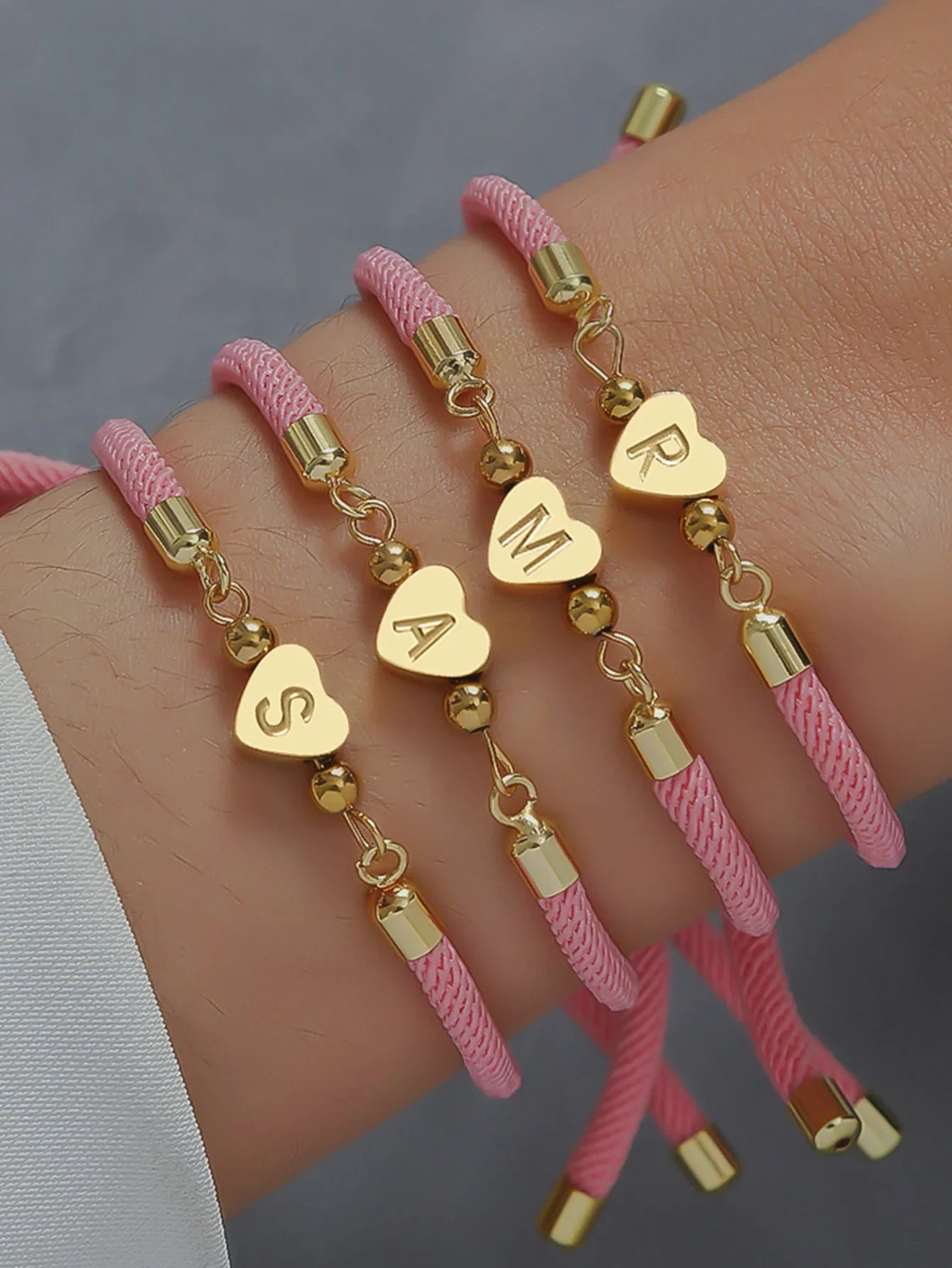 Classic A-Z Heart Initial Letter Bracelet Women Simpel Adjustable Colorful Rope Bracelet For Women Jewelry Gift-Dollar Bargains Online Shopping Australia