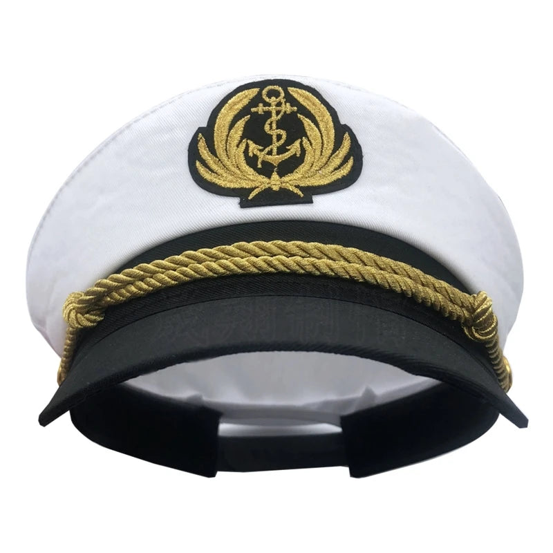 Sailor Captain Costume Men Yacht Captain Hat Navy Marine Hat Costume Accessories