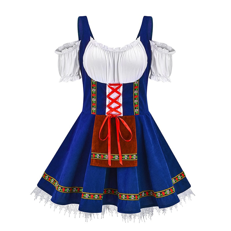 Halloween Party Dress Women Oktoberfest Costume Germany Bavarian Dirndl Beer Maid Fancy Tunic Dress Stage Costume-Dollar Bargains Online Shopping Australia