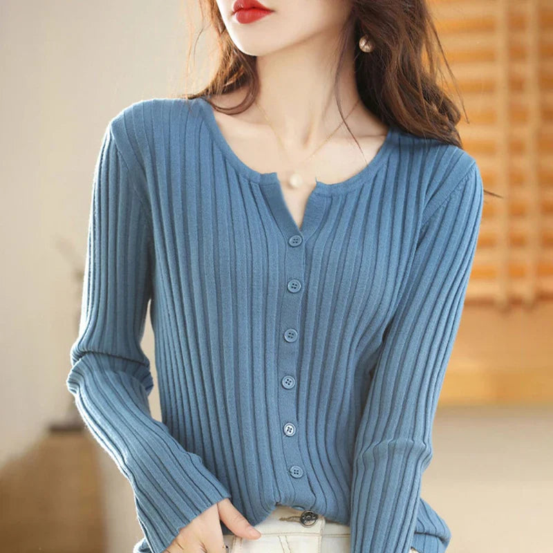 Women's Cardigan Solid Colour Sweater Autumn Winter Slim Casual Cardigan Sweater-Dollar Bargains Online Shopping Australia