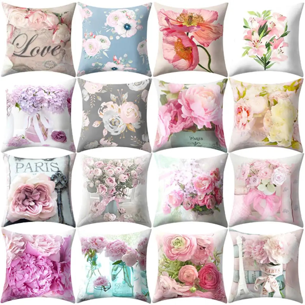 Floral Print Pillow Cover Sofa Cushion Home Decor-Dollar Bargains Online Shopping Australia