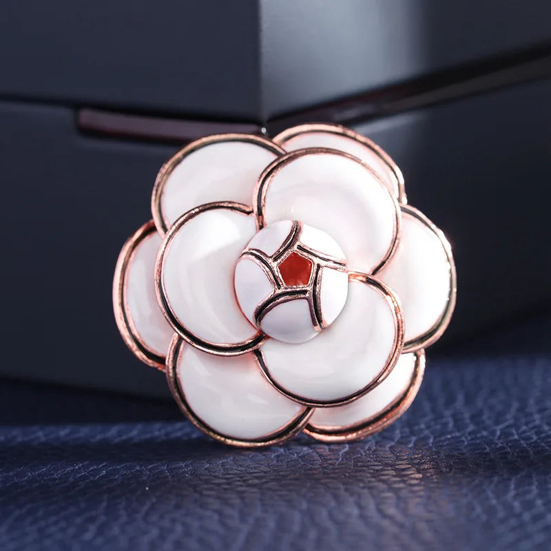 Luxury Small Fragrant Camellia Brooch Women High-end Pearl Flower Brooches for Lady Vintage Jewelry Trendy Coat Accessories Pin-Dollar Bargains Online Shopping Australia