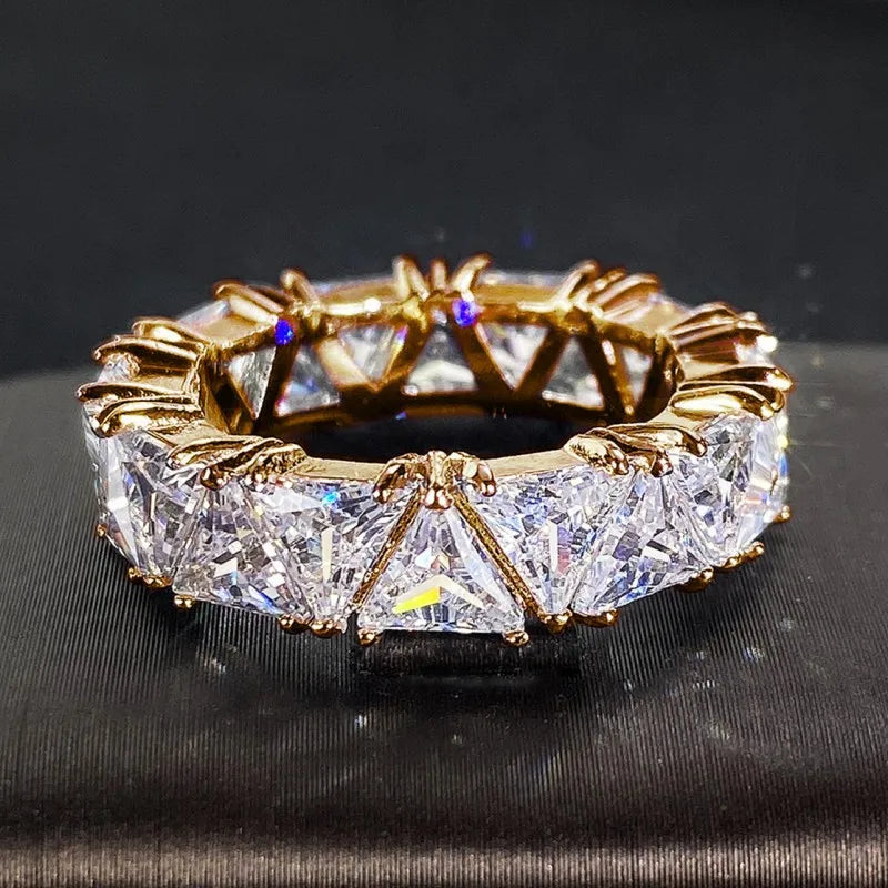 Wedding Band Promise Rings for Women Unique Triangle Cubic Zirconia Design-Dollar Bargains Online Shopping Australia