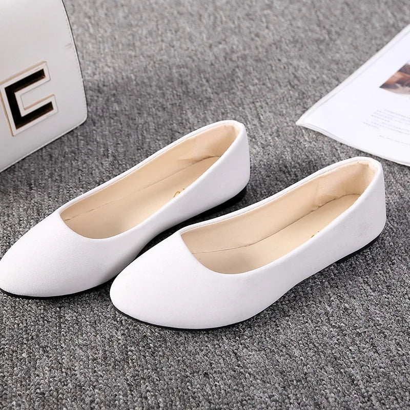 Women Flats Slip on Flat Shoe Candy Color Pointed Toe Female Loafers Plus Size Shoes Woman Spring Faux Suede Ladies Ballet Flats-Dollar Bargains Online Shopping Australia