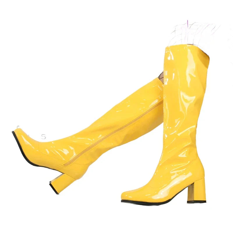 Costumes Knee-High Boots 60s 70s Go Go Boot Retro Ladies Women's Fancy Dress Gogo Party Dance Gothic Shoes Large-Dollar Bargains Online Shopping Australia