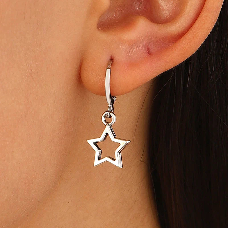 Creative Star Hoop Earrings Fashion Simple Earrings Gifts for Women Cute Mini Little Star 20S Holiday Jewelry-Dollar Bargains Online Shopping Australia