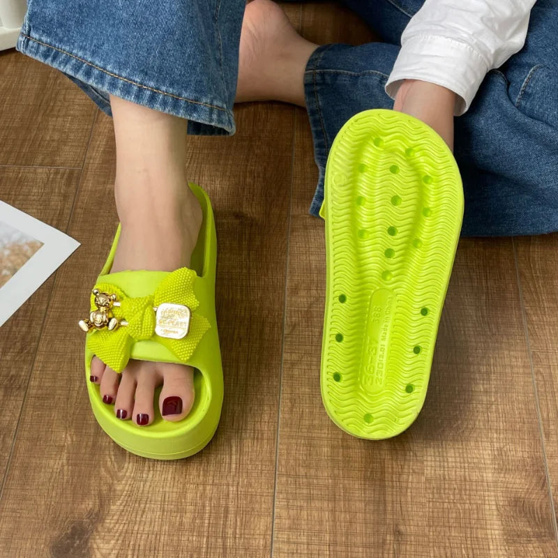 Women Chunky Platform Sandals Casual Anti-slip Slides Summer Wedge Slippers Woman Fashion EVA Outdoor Beach Slippers Flip Flops-Dollar Bargains Online Shopping Australia