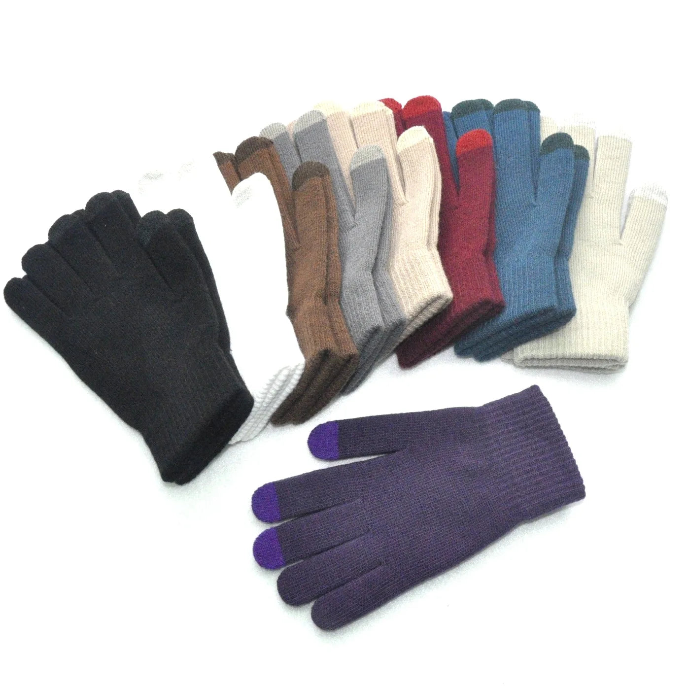 Winter Thicken Warm Gloves For Men Women Students Knitted Three Finger Touch Screen Mittens Outdoor Cycling Skiing Gloves