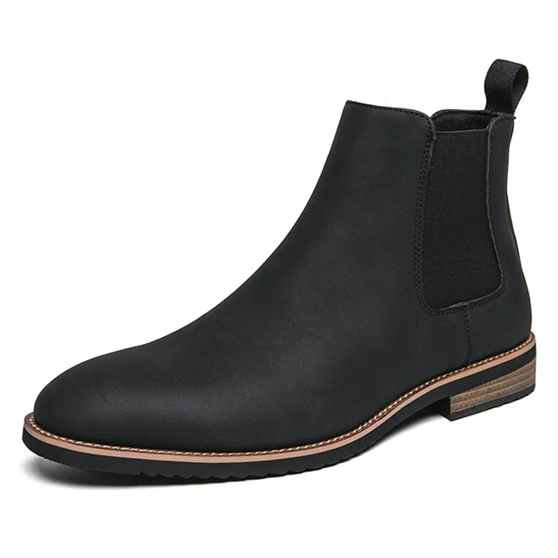 British Style Chelsea Boots For Men Ankel Boots Business Dress Boots Antumn Bota Masculina Split Leather Shoes-Dollar Bargains Online Shopping Australia