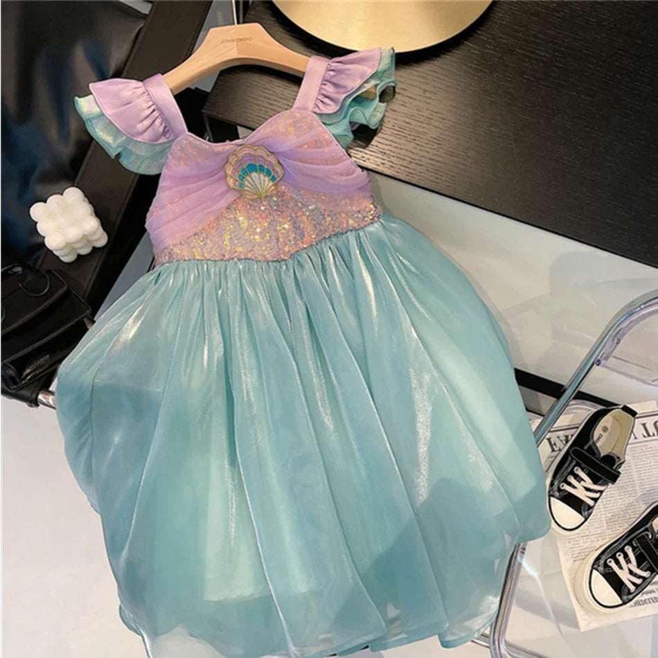 Princess Costume Kids Dress For Girls Cosplay Children Carnival Birthday Party Clothes Mermaid-Dollar Bargains Online Shopping Australia