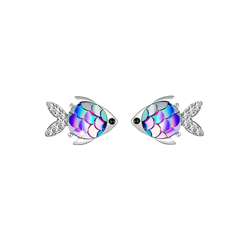 Unicorn Stud Earrings for Little Girl Kids Crystal Cat Butterfly Rainbow Heart Star Earring-Dollar Bargains Online Shopping Australia