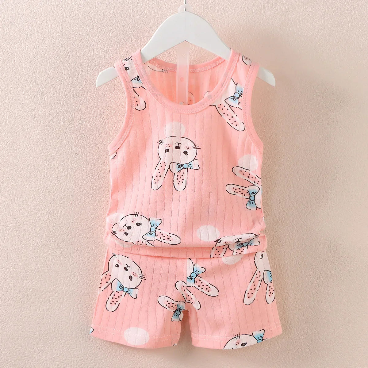 Children's Clothing Print Sleeveless Tops Shorts Cute Breathable Kids Summer Vest Shorts Set Tank Top for Baby Clothing Children-Dollar Bargains Online Shopping Australia