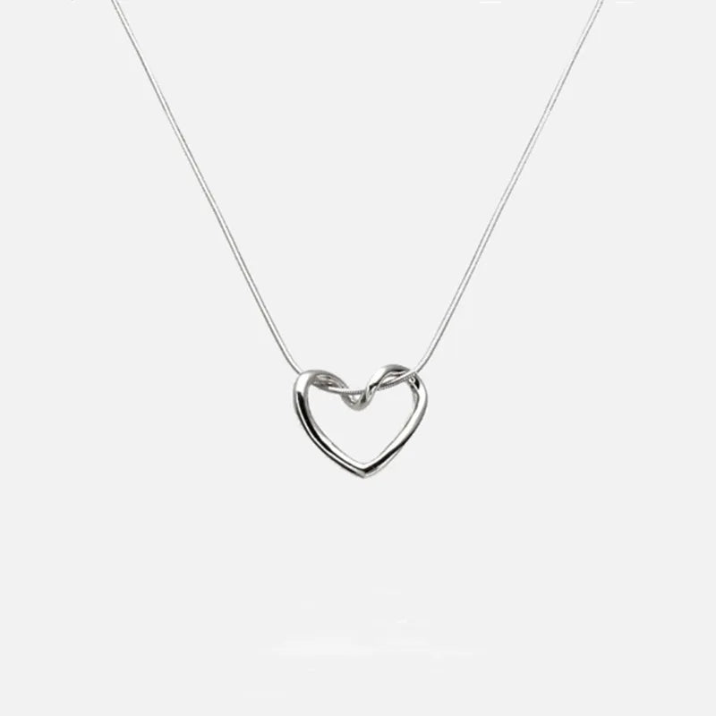 Kpop Heart Necklace French Lucky Bean Love Clavicle Chain Korean Simple Female double layer Necklace Female Pendant for Women-Dollar Bargains Online Shopping Australia