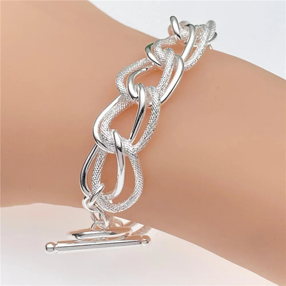 Silver Bracelet Elegant Chain High Quality Jewelry For Men Women Christmas Gifts-Dollar Bargains Online Shopping Australia