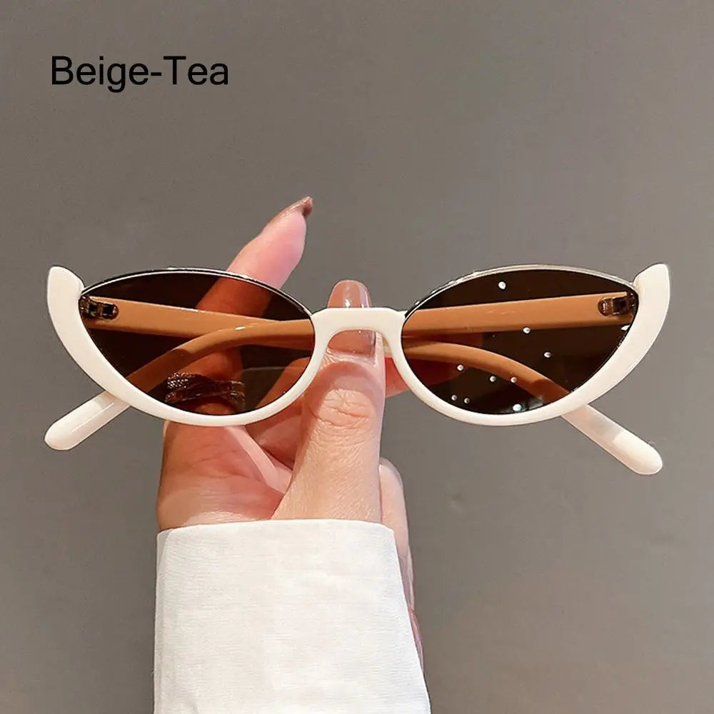 Half-frame Small Cat Eye Sunglasses Women Trendy Vintage Composite Shades Eyewear Sun Glasses-Dollar Bargains Online Shopping Australia