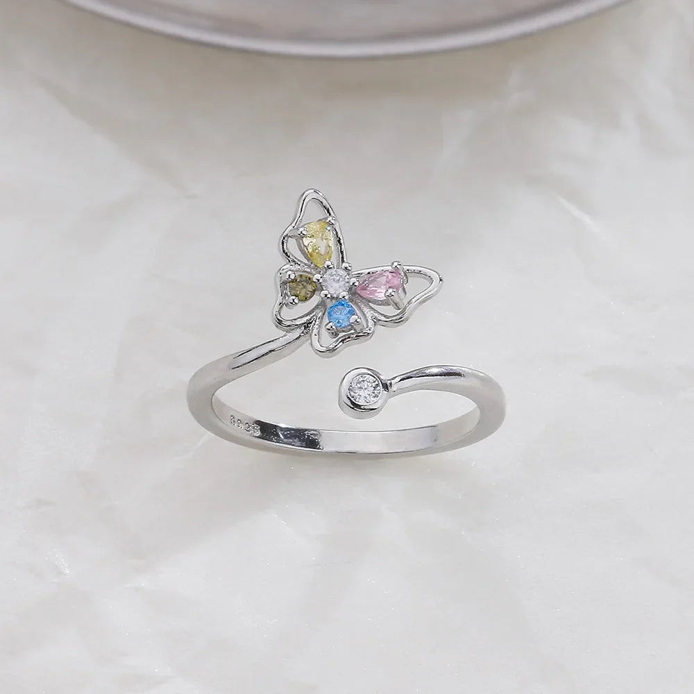 Whale Tale Mermaid Blue Green Leaf Silver Color Finger Rings Stackable Moon Stone Women Jewelry-Dollar Bargains Online Shopping Australia