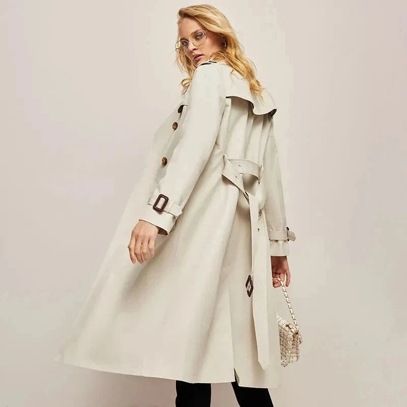 Women's Trench Coat Outerwears Double Breasted Pockets Overcoat Female-Dollar Bargains Online Shopping Australia