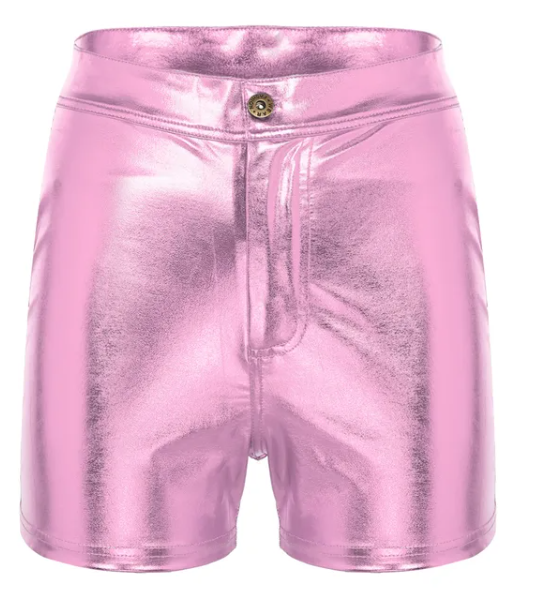 High Waist Shiny Stretch Women Girls Disco Short Pants Satin Shorts Pants Candy Color