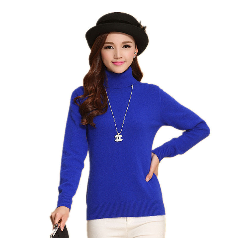 Online discount shop Australia - Fashion Women's Cashmere Sweaters Female Solid Color Turtleneck Long-Sleeved Knitted Soft Warm Wool Pullovers