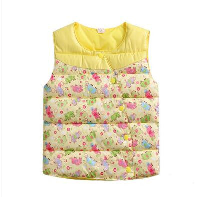 Online discount shop Australia - High Quality Children's Jackets Sweet Floral Down Cotton Warm Girls Vest Kids Waistcoat Baby Girl Clothes 2-7