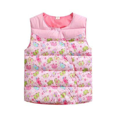 Online discount shop Australia - High Quality Children's Jackets Sweet Floral Down Cotton Warm Girls Vest Kids Waistcoat Baby Girl Clothes 2-7