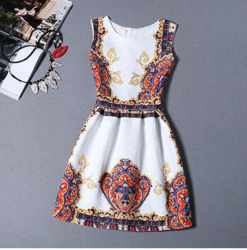 Online discount shop Australia - Fashion Bottoming Dress Summer Style New Women Dress Vintage Printing Sexy Party Dresses vestidos Leisure Plus Size Summer Dress