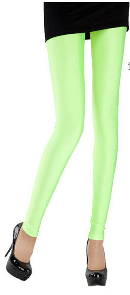 Solid Candy Neon Plus Size Women's Leggings High Stretched Jeggings Fitness Clothing Ballet Dancing Pant