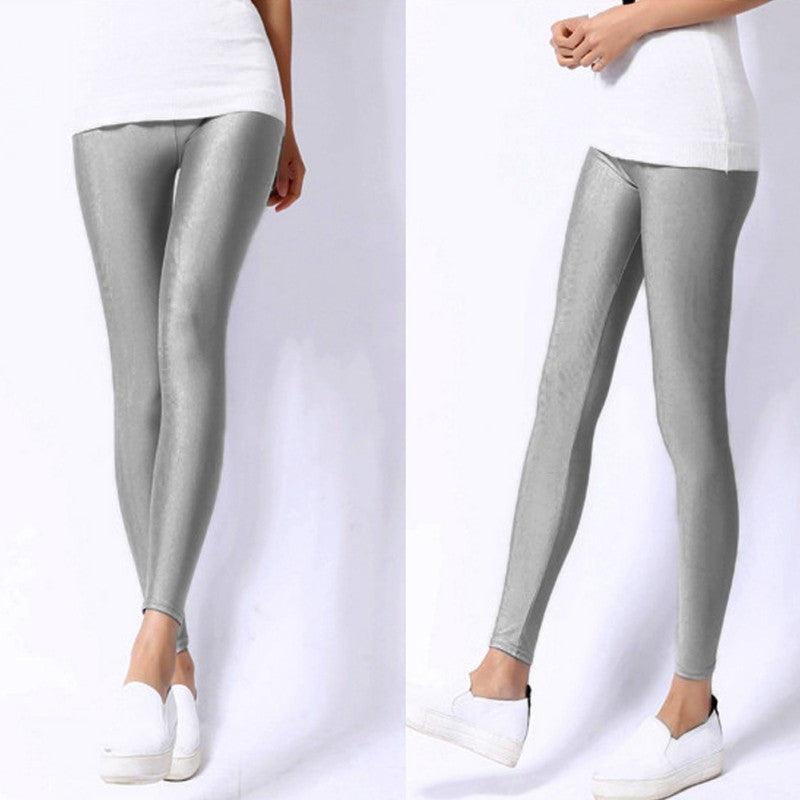 Online discount shop Australia - 5 Color Women Leggings Faux Leather Nylon High Quality Slim Leggings Plus Size High Elasticity Sexy Pants Leggins Free Size