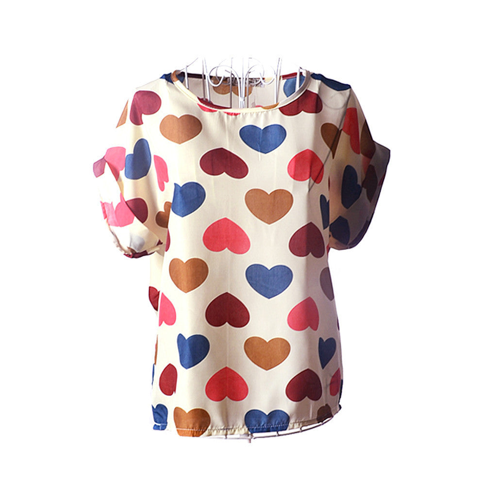 Online discount shop Australia - fashion Women Print Chiffon Shirt Vintage19 Styles Batwing Sleeve casual T Shirts Tops