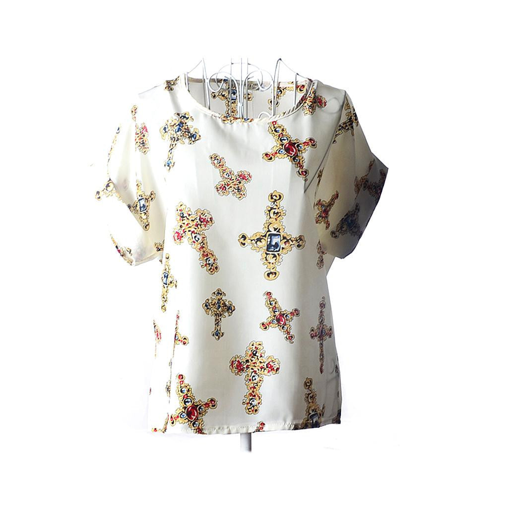 Online discount shop Australia - fashion Women Print Chiffon Shirt Vintage19 Styles Batwing Sleeve casual T Shirts Tops