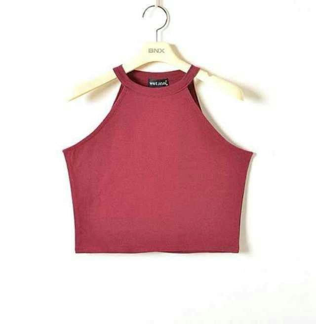 Online discount shop Australia - 5 colors New WomenTight 100% Cotton Elastic Crop Tops Cute Sleeveless T-shirts Lady Sexy Stretchable Cropped Tees