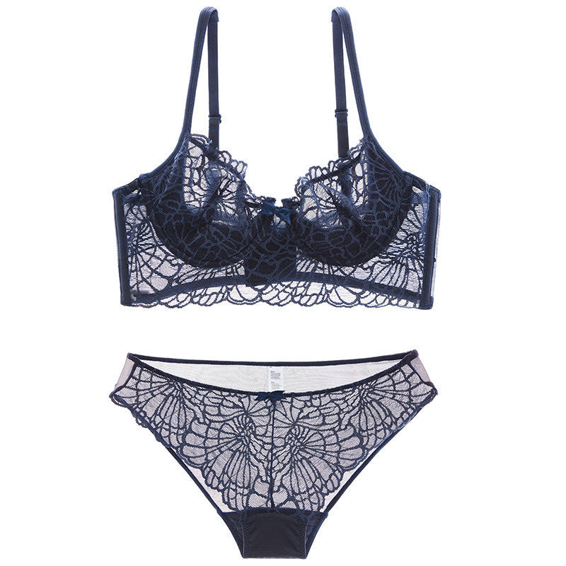 Online discount shop Australia - 10413-5 New lace bra set sexy bra & brief sets lace brassiere Long cardigan sexy women underwear set Transparent bra and briefs