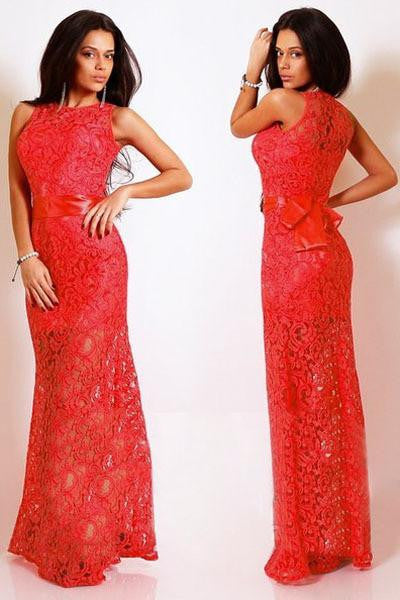 women sexy long dress ladies Red White Navy Blue Lace Satin Patchwork Maxi Party Dress LC6809