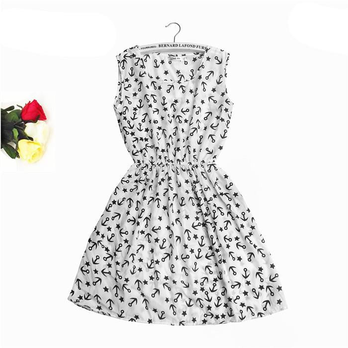 Sping Summer Autumn Women Dress Vestidos Casual Bohemian Floral Sleeveless Vest Printed Beach Dress