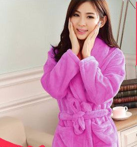 Online discount shop Australia - Bath Robe Female Lovers Coral Fleece 9 Colors Night Gown Spa Bathrobe Unisex Bath Robe Women Long Sleeve Womens Gowns