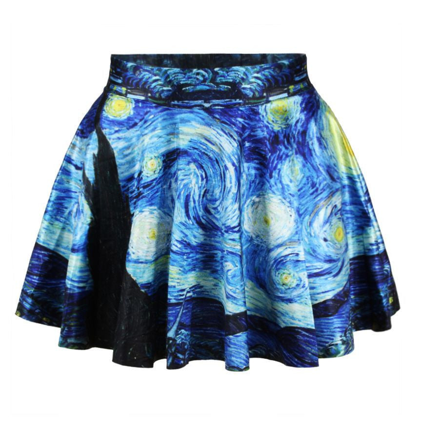 er Fashion Women's Clothing Casual High Waist emoji Print Skirt Female