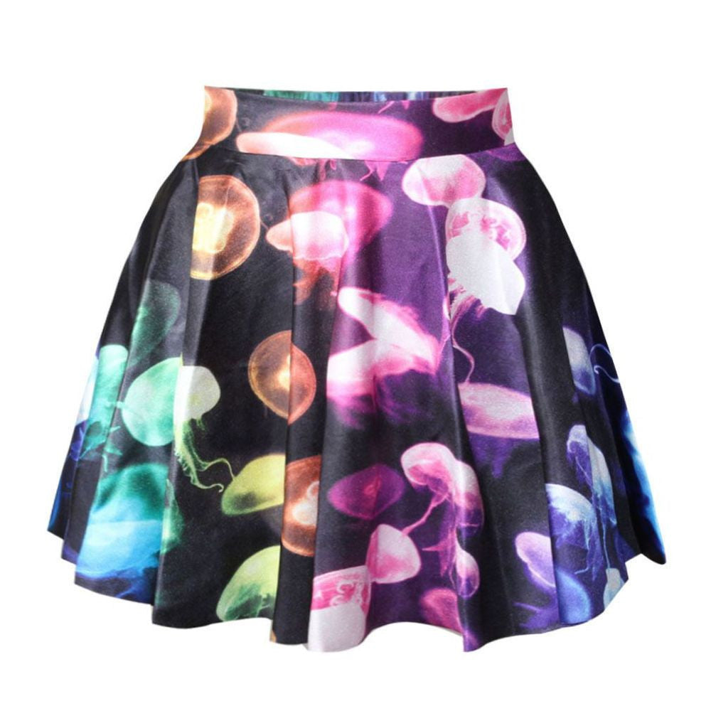 er Fashion Women's Clothing Casual High Waist emoji Print Skirt Female