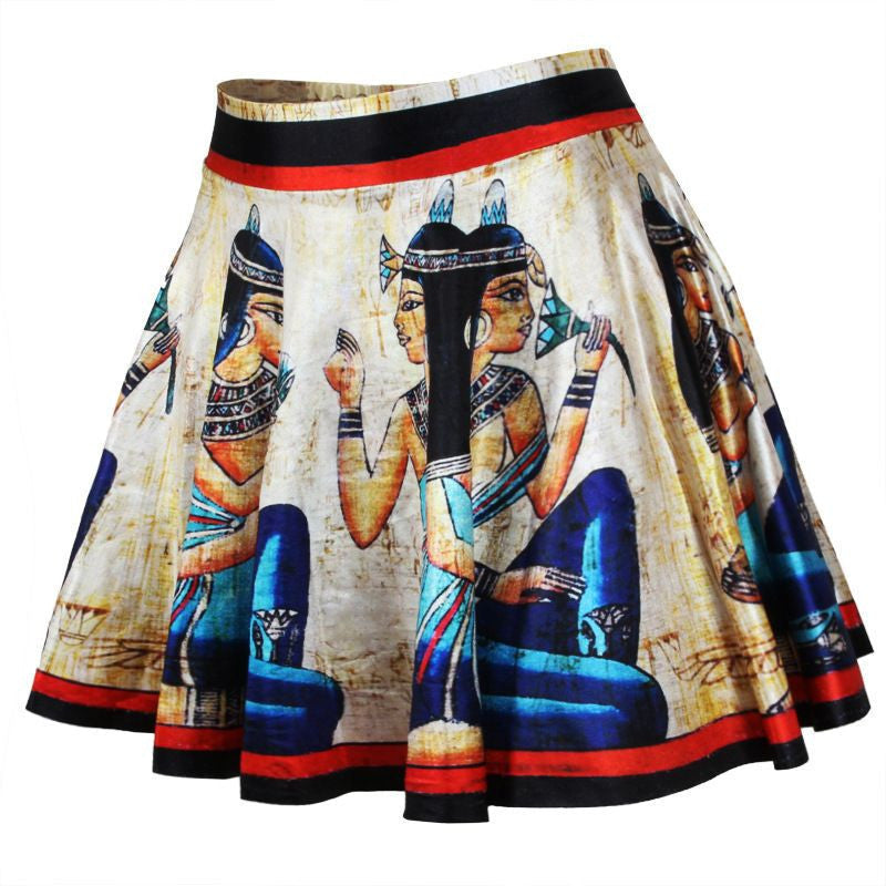 er Fashion Women's Clothing Casual High Waist emoji Print Skirt Female