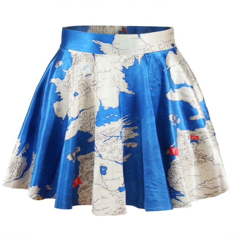 er Fashion Women's Clothing Casual High Waist emoji Print Skirt Female